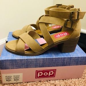 Pop Nicole Womens Wedge Sandals Size 10M